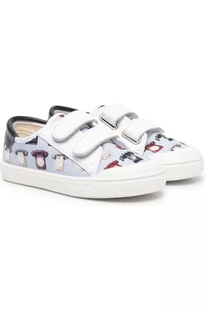 PèPè Phone-print touch-strap sneakers