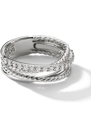 David Yurman Sterling Crossover diamond band ring (6.8mm)