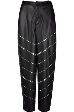 Serafini Stud-embellished tapered trousers