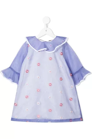 HUCKLEBONES LONDON Floral-embroidered ruffled dress
