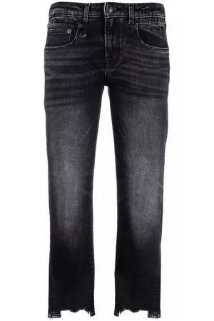 R13 Raw-cut cropped jeans