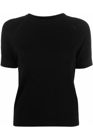 Barrie Short-sleeve cashmere top