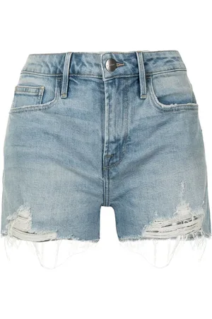 Frame Distressed denim shorts