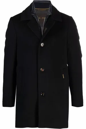 MOORER Layered single-breasted wool coat