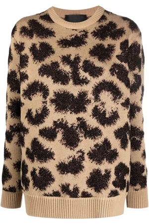 Philipp Plein Long-sleeved lurex leopard jumper