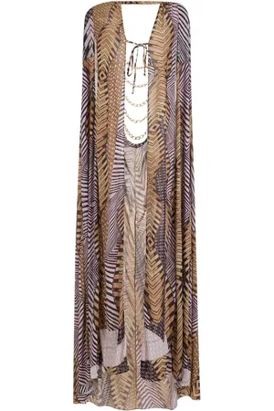 AMIR SLAMA Printed cape beach dress