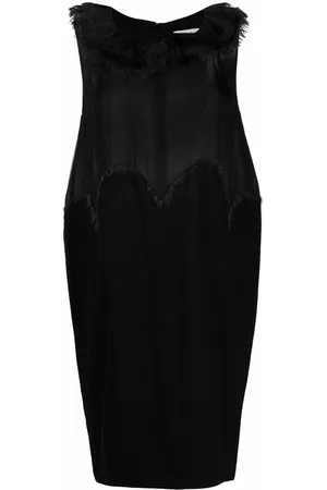 Saint Laurent 2000s frayed detailing sleeveless dress