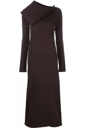Jil Sander Asymmetric collar maxi dress