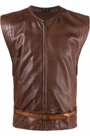 VERSACE 1980s belted leather waistcoat