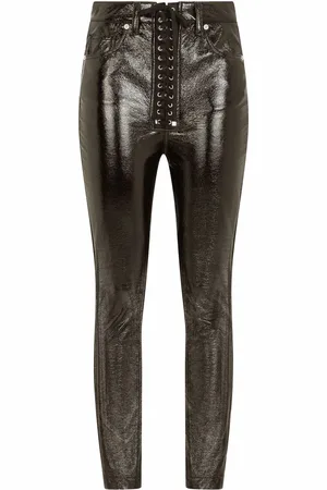 Dolce & Gabbana Eyelet-detail coated skinny jeans