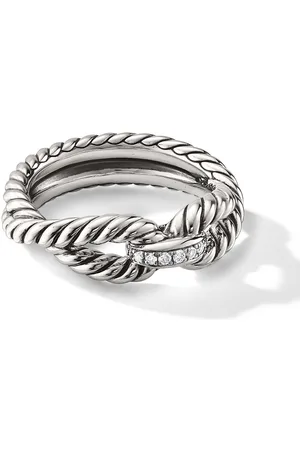 David Yurman Sterling Cable Loop diamond band ring (7mm)
