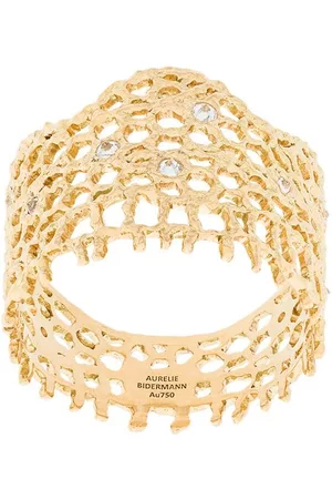 Aurélie Bidermann 18kt yellow gold diamond vintage lace ring