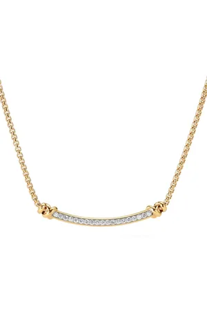 David Yurman 18kt yellow Petite Helena Wrap Station diamond necklace