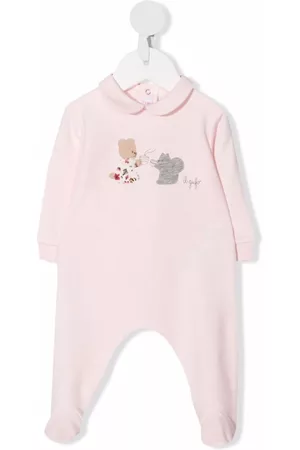 Il gufo Logo-print stretch-cotton babysuit