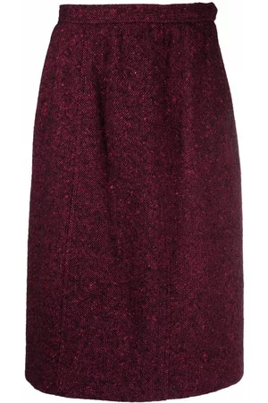 Saint Laurent 1980s straight-cut knee-length skirt
