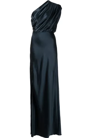 Michelle Mason Silk asymmetrical gathered gown