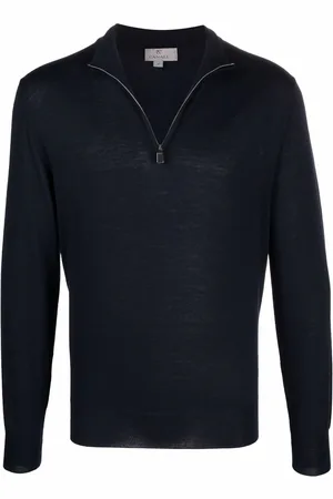 CANALI Zipped funnel-neck pullover