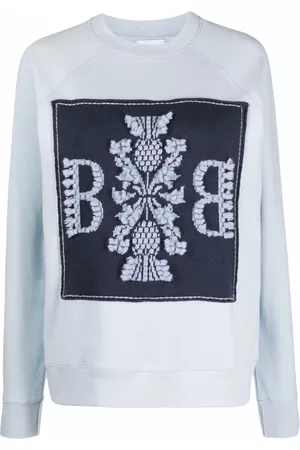 Barrie Embroidered panelled sweatshirt