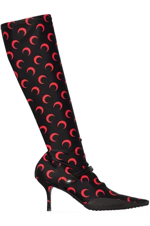 Marine Serre Crescent Moon 50mm knee-high boots
