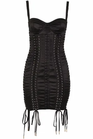 Dolce & Gabbana Lace-up satin minidress