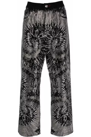 Philipp Plein Embellished wide-leg jeans