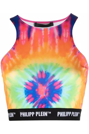 Philipp Plein Tie dye-print cropped top