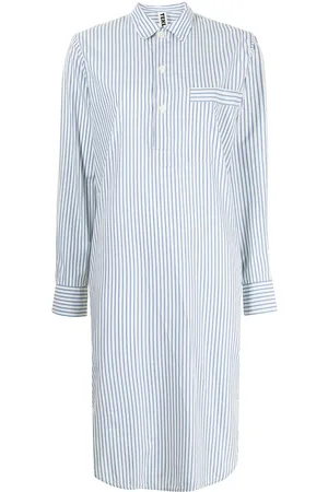 Tekla Striped poplin nightshirt dress