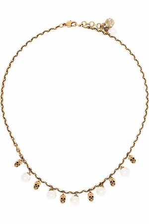 Alexander McQueen Skull-detail pearl-embellished necklace