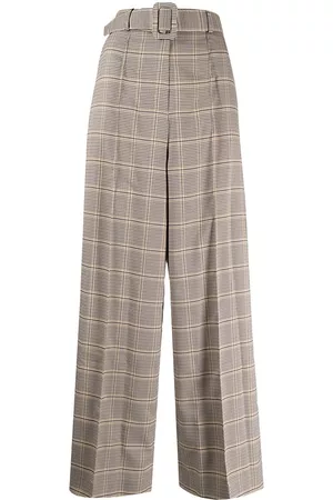 Rokh Houndstooth belted waist trousers