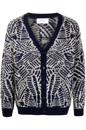 Ports V Abstract-pattern cardigan
