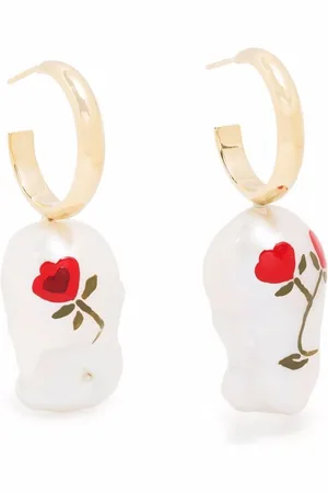 Simone Rocha Hand-painted baroque pearl earrings