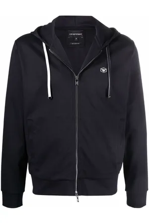 Emporio Armani Logo-patch zip-up hoodie