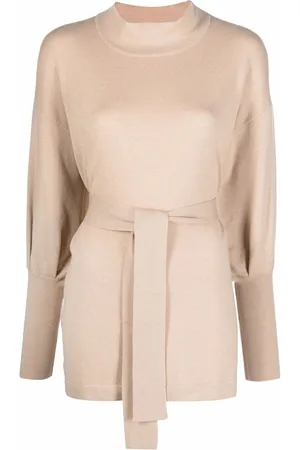 Fabiana Filippi Belted puff sleeve jumper