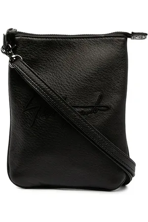 YOHJI YAMAMOTO Logo-embroidered leather shoulder bag