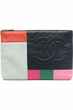 CHANEL 2015 CC colour-block clutch bag