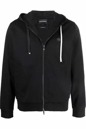 Emporio Armani Logo-patch zip-up hoodie
