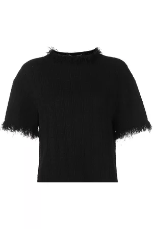 Proenza Schouler Frayed-edge short-sleeve jumper