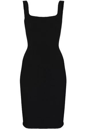 Hunza G Seersucker square neck mini dress