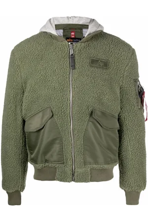 Alpha Industries Men Fleece Jackets - CWP fleece bomber jacket
