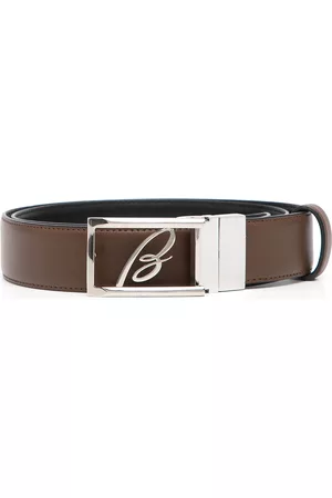 BRIONI Men Belts - Logo-plaque leather belt
