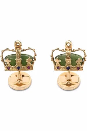Dolce & Gabbana Diamante-detail crown cufflinks