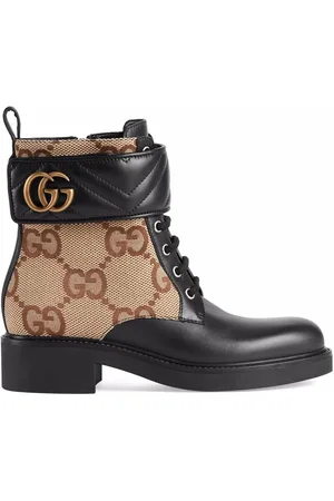 Gucci GG-canvas logo-plaque ankle boots