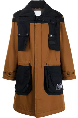 Ports V Panelled hooded raincoat