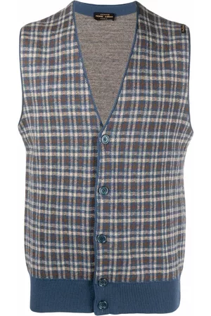 Pierre Cardin 1970s checked V-neck waistcoat