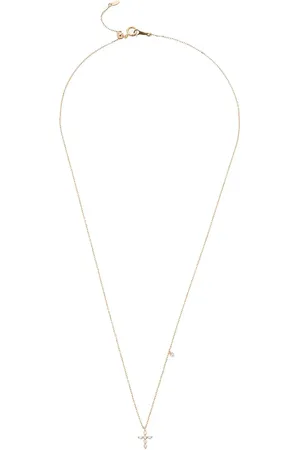 PERSÉE 18kt yellow Cross diamond pendant necklace
