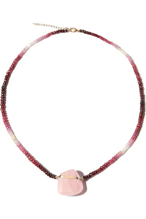 JIA JIA 14kt yellow quartz ruby ombre beaded necklace