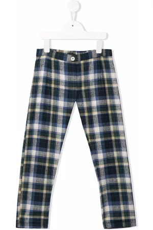 SIOLA Check-print slim-cut trousers