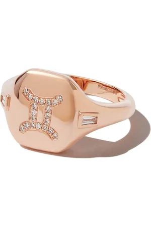 Shay 18kt rose gold Gemini diamond signet ring