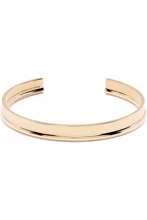 Le Gramme 18kt polished yellow Ribbon cuff set