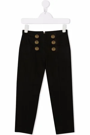 Balmain Button-embossed slim-fit trousers